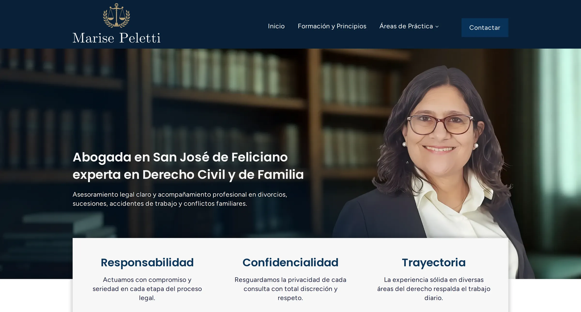 Sitio web de la abogada Marise Peletti